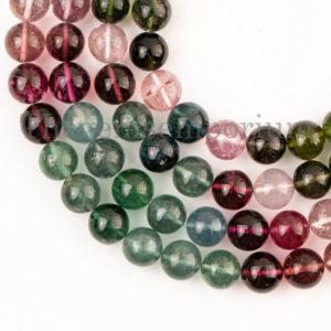 Shop Tourmaline Necklaces! AAA Quality Natural Multi Tourmaline Necklace, 5-8.50mm Smooth Round Beads Necklace, Tourmaline Necklace, Necklace For Her, Beaded Necklace | Natural genuine Tourmaline necklaces. Buy crystal jewelry, handmade handcrafted artisan jewelry for women.  Unique handmade gift ideas. #jewelry #beadednecklaces #beadedjewelry #gift #shopping #handmadejewelry #fashion #style #product #necklaces #affiliate #ad