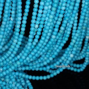 Shop Turquoise Round Beads! 3mm Queen Turquoise Gemstone Round 3mm Loose Beads 16 inch Full Strand (90114031-107-T1) | Natural genuine round Turquoise beads for beading and jewelry making.  #jewelry #beads #beadedjewelry #diyjewelry #jewelrymaking #beadstore #beading #affiliate #ad