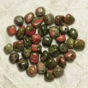 Shop Unakite Chip & Nugget Beads! Stone – Unakite Nuggets 8-10mm 4558550021489 beads 10pc- | Natural genuine chip Unakite beads for beading and jewelry making.  #jewelry #beads #beadedjewelry #diyjewelry #jewelrymaking #beadstore #beading #affiliate #ad