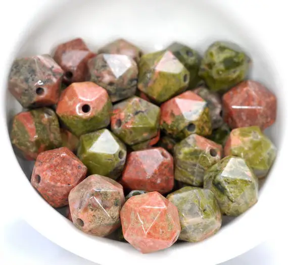 10mm Unakite Beads Star Cut Faceted Grade Aaa Genuine Natural Gemstone Loose Beads 14.5" Lot 1,3,5,10 And 50 (80005151-m16)