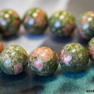 Shop Unakite Round Beads! L/ Unakite 16mm/ 18mm Smooth Round beads 16" strand Natural green red mixed color beads For jewelry making | Natural genuine round Unakite beads for beading and jewelry making.  #jewelry #beads #beadedjewelry #diyjewelry #jewelrymaking #beadstore #beading #affiliate #ad