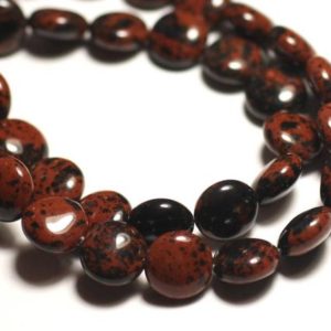 Shop Mahogany Obsidian Beads! Fil 39cm 39pc env – Perles de Pierre – Obsidienne Marron Acajou Mahogany Palets 10mm | Natural genuine other-shape Mahogany Obsidian beads for beading and jewelry making.  #jewelry #beads #beadedjewelry #diyjewelry #jewelrymaking #beadstore #beading #affiliate #ad