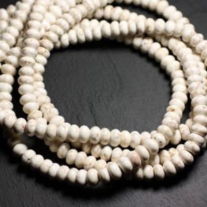 Shop Magnesite Beads! Fil 39cm 76pc env – Perles de Pierre – Magnésite Rondelles 9x5mm | Natural genuine rondelle Magnesite beads for beading and jewelry making.  #jewelry #beads #beadedjewelry #diyjewelry #jewelrymaking #beadstore #beading #affiliate #ad