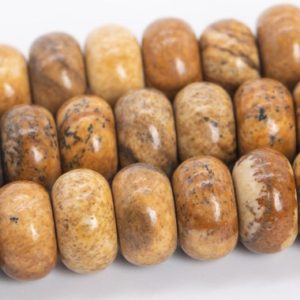Shop Picture Jasper Rondelle Beads! 10x6MM Brown Picture Jasper Beads Grade AAA Genuine Natural Gemstone Rondelle Loose Beads 15" / 7.5" Bulk Lot Options (110551) | Natural genuine rondelle Picture Jasper beads for beading and jewelry making.  #jewelry #beads #beadedjewelry #diyjewelry #jewelrymaking #beadstore #beading #affiliate #ad