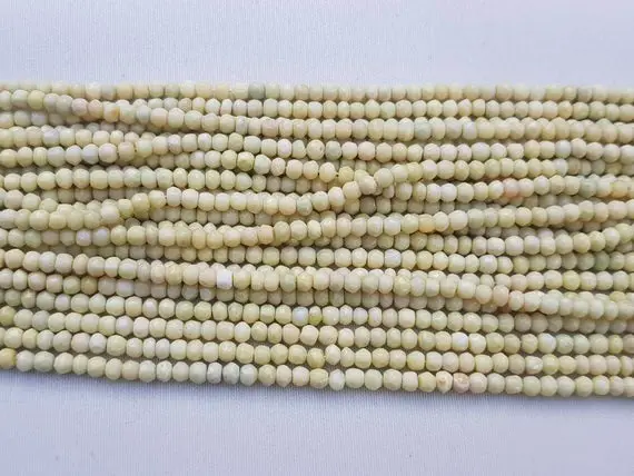 4 Strands Of Yellow Serpentine Rondelle Faceted Beads 4 To 5mm 12.5" Each