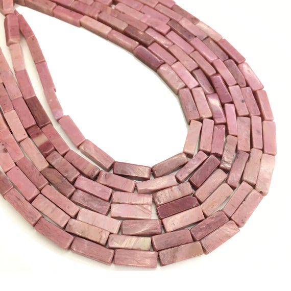 4x13mm Natural Pink Rhodonite Cube Shape Small Beads Tube Stone For Bracelet Or Necklace Diy Jewelry Making Gemstone Spacer Beads 15inch
