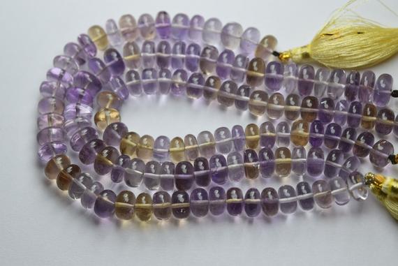 8 Inch Strand,natural Ametrine Smooth Rondelles.8-9mm