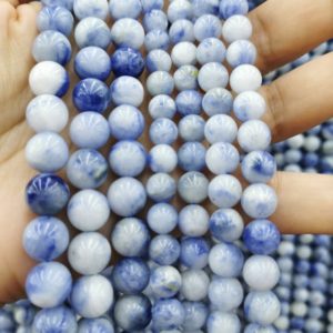 Shop Dumortierite Round Beads! AA Natural Dumortierite In Quartz Round Beads 4mm 6mm 8mm 10mm 12mm  16" Strand for bracelet-necklace-earrings | Natural genuine round Dumortierite beads for beading and jewelry making.  #jewelry #beads #beadedjewelry #diyjewelry #jewelrymaking #beadstore #beading #affiliate #ad