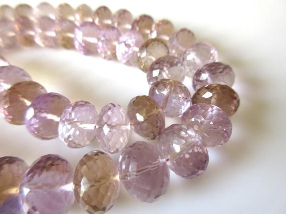 Aaa Ametrine Faceted Rondelle Beads, Huge 8mm To 13mm Ametrine Beads, Ametrine Gemstone Beads, Loose Natural Ametrine Beads, Gds1121