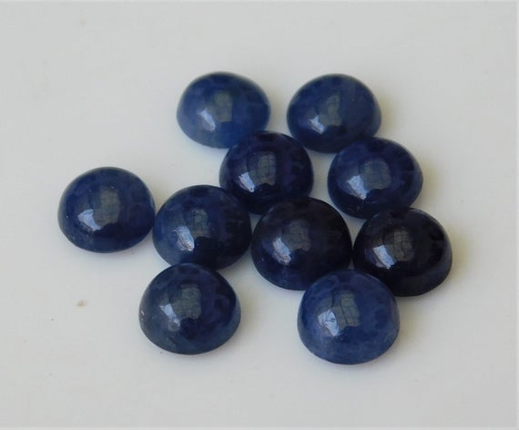 Aaa Natural Blue Madagascar Sapphire Cabochon Gemstone Round Shape. Size 3x3 To12x12mm Precious Sapphire Jewelry Making Stone Loose Gemstone
