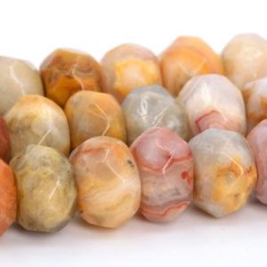 Shop Agate Faceted Beads! Orange Cream Crazy Lace Agate Beads Grade AAA Genuine Natural Gemstone Faceted Rondelle Loose Beads 6MM 8MM Bulk Lot Options | Natural genuine faceted Agate beads for beading and jewelry making.  #jewelry #beads #beadedjewelry #diyjewelry #jewelrymaking #beadstore #beading #affiliate #ad