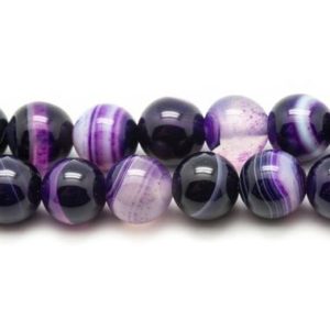 Shop Agate Bead Shapes! 10pc – Perles Pierre – Agate Boules 6mm Violet Blanc Mauve – 4558550027979 | Natural genuine other-shape Agate beads for beading and jewelry making.  #jewelry #beads #beadedjewelry #diyjewelry #jewelrymaking #beadstore #beading #affiliate #ad