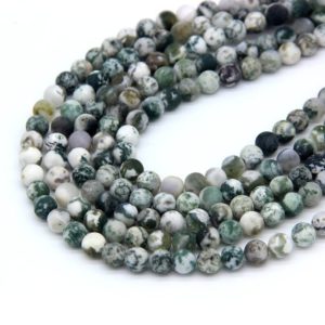 Shop Agate Bead Shapes! Matte Green Tree Agate Beads 4mm 6mm 8mm 10mm, Natural Green Gemstone Beads Mala Beads, Frost Forest Green White Agate Beads | Natural genuine other-shape Agate beads for beading and jewelry making.  #jewelry #beads #beadedjewelry #diyjewelry #jewelrymaking #beadstore #beading #affiliate #ad