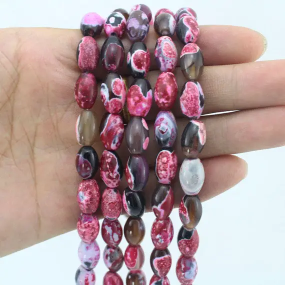8x12mm Mixed Color Agate Beads, One Full Strand, Diy Agate Jewelry Making, Rice Barrel Tube Stone Beads For Jewelry Making--15inches---eb230