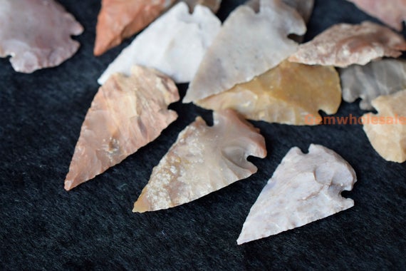 1pc  20~25x35~37mm Indian Agate Arrowheads, Natural Stone  Arrowheads Pendant, Big Stone Arrowheads