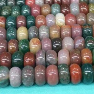 Shop Agate Rondelle Beads! 15.5" 8x5mm Indian agate rondelle beads, Indian agate disc beads, Indian agate roundel beads 8x5mm, multi color agate,nice quality YLF | Natural genuine rondelle Agate beads for beading and jewelry making.  #jewelry #beads #beadedjewelry #diyjewelry #jewelrymaking #beadstore #beading #affiliate #ad