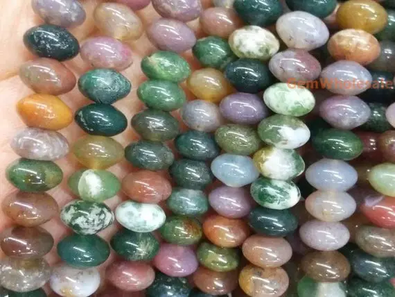 15.5" 8x5mm Indian Agate Rondelle Beads, Indian Agate Disc Beads, Indian Agate Roundel Beads 8x5mm, Multi Color Agate,nice Quality Gjsy