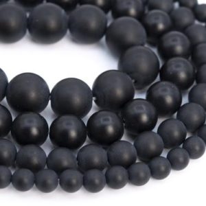 Shop Black Agate Beads! Genuine Natural Matte Black Agate Loose Beads Round Shape 6mm 8mm 10mm 15mm | Natural genuine beads Agate beads for beading and jewelry making.  #jewelry #beads #beadedjewelry #diyjewelry #jewelrymaking #beadstore #beading #affiliate #ad