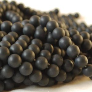 Shop Black Agate Beads! High Quality Grade A Black Agate – FROSTED MATTE – Semi-precious Gemstone Round Beads – 4mm, 6mm, 8mm, 10mm – 15" strand | Natural genuine beads Agate beads for beading and jewelry making.  #jewelry #beads #beadedjewelry #diyjewelry #jewelrymaking #beadstore #beading #affiliate #ad