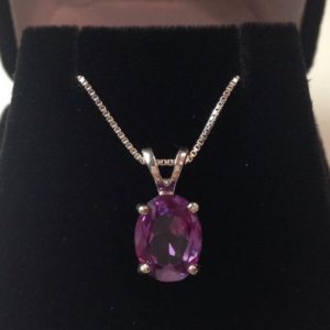 Shop Alexandrite Pendants! Gorgeous 2ct Oval Cut Alexandrite Sterling Silver Solitaire Pendant Necklace Color Change Alexandrite Necklace large June Birthstone Gif | Natural genuine Alexandrite pendants. Buy crystal jewelry, handmade handcrafted artisan jewelry for women.  Unique handmade gift ideas. #jewelry #beadedpendants #beadedjewelry #gift #shopping #handmadejewelry #fashion #style #product #pendants #affiliate #ad
