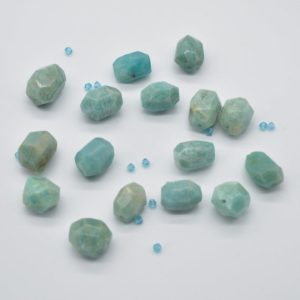Shop Amazonite Chip & Nugget Beads! Amazonite Gemstone Faceted Nugget Beads – 15mm – 22mm – 15" strand | Natural genuine chip Amazonite beads for beading and jewelry making.  #jewelry #beads #beadedjewelry #diyjewelry #jewelrymaking #beadstore #beading #affiliate #ad