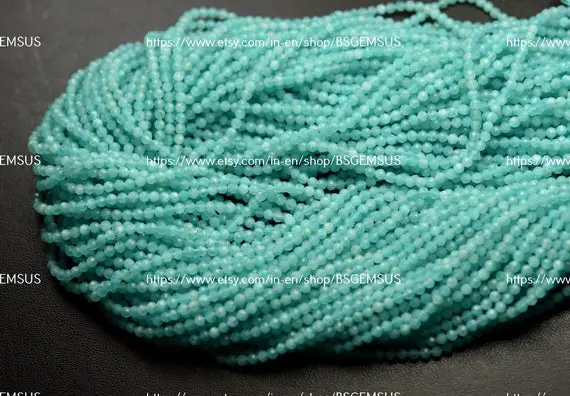 13 Inch Strand,finist Quality,natural Amazonite Faceted Rondelles Beads. 2.5mm