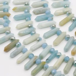 Shop Amazonite Pendants! Natural Amazonite Point Beads,Double Point Beads,Top Drilled Crystal Point Beads,Necklace Point Beads,For DIY Made Beads,Point Pendants. | Natural genuine Amazonite pendants. Buy crystal jewelry, handmade handcrafted artisan jewelry for women.  Unique handmade gift ideas. #jewelry #beadedpendants #beadedjewelry #gift #shopping #handmadejewelry #fashion #style #product #pendants #affiliate #ad