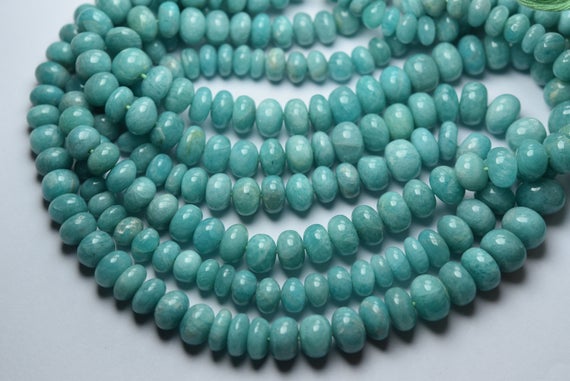 8 Inch Strand,natural Amazonite Smooth Shape Rondelles, Size. 8-9mm