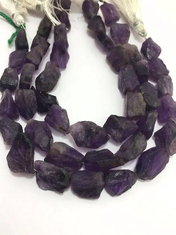 15 Pieces Super Rare African Amethyst ,amethyst Rough Nuggets ,amethyst Drilled Full Strand 8"inches,rare Stone Beads