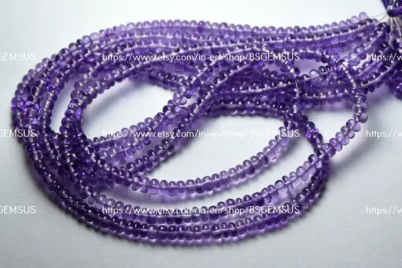 18 Inches Strand,finest Quality,natural Purple Amethyst Smooth Rondelles,size 4-4.5mm