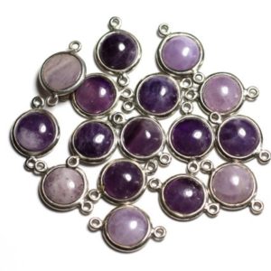 Shop Amethyst Round Beads! Amethyst round 10mm – 4558550082329 – connector 925 sterling silver and stone – 1pc | Natural genuine round Amethyst beads for beading and jewelry making.  #jewelry #beads #beadedjewelry #diyjewelry #jewelrymaking #beadstore #beading #affiliate #ad