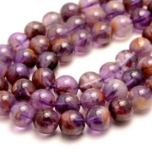 Auralite 23 Cacoxenite Amethyst Quartz Gemstone 4mm 6mm 8mm 9mm 10mm 11mm 12mm Round Loose Beads  (A211) | Natural genuine round Amethyst beads for beading and jewelry making.  #jewelry #beads #beadedjewelry #diyjewelry #jewelrymaking #beadstore #beading #affiliate #ad