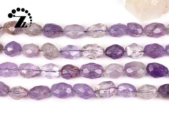 Ametrine Faceted Nugget Beads,crystal Quartz,crystal Beads,centre Drilled Bead,natural,gemstone,diy,loose Bead,12-15x15-18mm,15" Full Strand