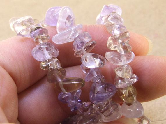 Loose Strand Nugget Chip Ametrine Amethyst Crystal Quartz Gemstone Beads- 6mmx 8mm  110pieces ----- Gemstone Beads--- 15.5" In Length