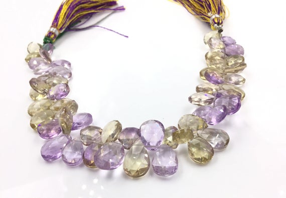 Ametrine Faceted Drops Natural Gemstone  Necklace