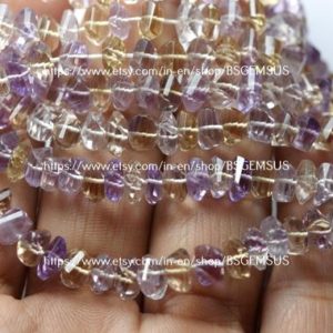 Shop Ametrine Faceted Beads! 7 Inches strand, Natural Ametrine Faceted Twisted Beads. 6-7mm | Natural genuine faceted Ametrine beads for beading and jewelry making.  #jewelry #beads #beadedjewelry #diyjewelry #jewelrymaking #beadstore #beading #affiliate #ad