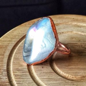 Shop Angel Aura Quartz Rings! Angel Aura Ring | Natural genuine Angel Aura Quartz rings, simple unique handcrafted gemstone rings. #rings #jewelry #shopping #gift #handmade #fashion #style #affiliate #ad