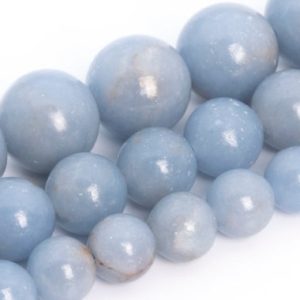 Shop Angelite Beads! Angelite Beads Genuine Natural Grade A Gemstone Round Loose Beads 6MM 8MM 10MM Bulk Lot Options | Natural genuine round Angelite beads for beading and jewelry making.  #jewelry #beads #beadedjewelry #diyjewelry #jewelrymaking #beadstore #beading #affiliate #ad