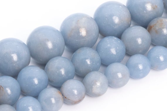 Angelite Beads Genuine Natural Grade A Gemstone Round Loose Beads 6mm 8mm 10mm Bulk Lot Options