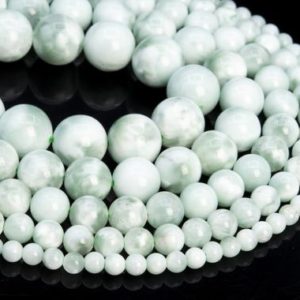 Genuine Natural Green Angelite Loose Beads Round Shape 6mm 8mm 10mm 12mm | Natural genuine round Angelite beads for beading and jewelry making.  #jewelry #beads #beadedjewelry #diyjewelry #jewelrymaking #beadstore #beading #affiliate #ad