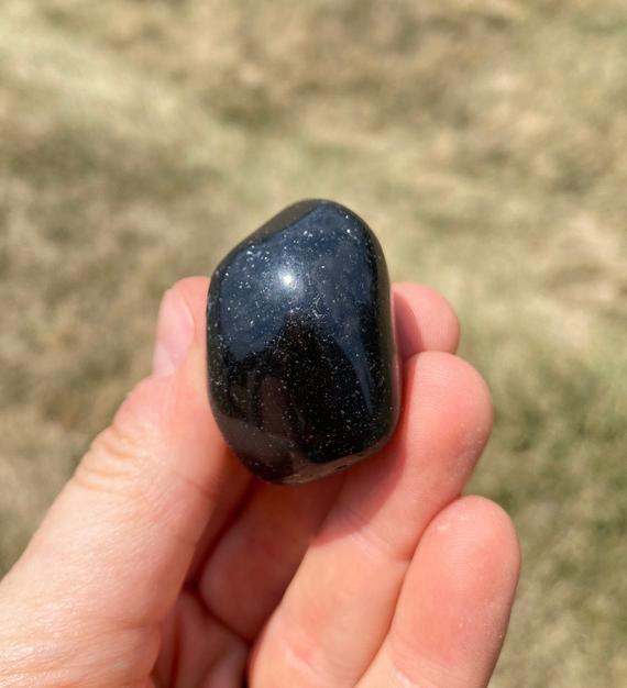 Apache Tears Tumbled Xl Stones - Tumbled Apache Tears Crystals - Volcanic Black Obsidian - Root Chakra Crystals - Large Protection Stone