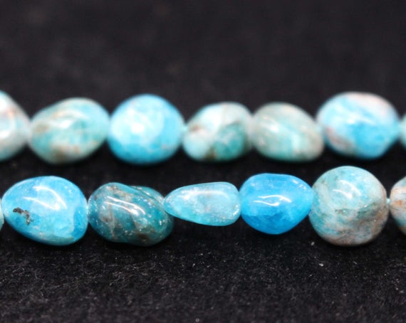 Natural Blue Apatite Chip Beads,chip Beads,6x8mm Blue Apatite Chip Nugget Beads,one Strand 15",blue Apatite Beads.