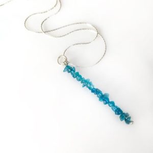 Shop Apatite Pendants! Blue Apatite Pendant Beaded Bar Necklace, Anxiety Jewelry, apatite necklace | Natural genuine Apatite pendants. Buy crystal jewelry, handmade handcrafted artisan jewelry for women.  Unique handmade gift ideas. #jewelry #beadedpendants #beadedjewelry #gift #shopping #handmadejewelry #fashion #style #product #pendants #affiliate #ad
