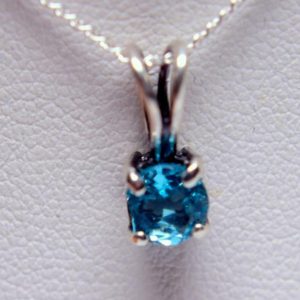 Shop Apatite Pendants! Blue Apatite Pendant, Genuine Gemstone 5.62mm Round .73ct, Set in 925 Sterling Silver Pendant 18inch Chain Included | Natural genuine Apatite pendants. Buy crystal jewelry, handmade handcrafted artisan jewelry for women.  Unique handmade gift ideas. #jewelry #beadedpendants #beadedjewelry #gift #shopping #handmadejewelry #fashion #style #product #pendants #affiliate #ad