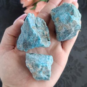 Shop Raw & Rough Apatite Stones! Rough Apatite Chunks, Choose Quantity, Large Raw Blue Crystal Stones for Decor or Crystal Grids | Natural genuine stones & crystals in various shapes & sizes. Buy raw cut, tumbled, or polished gemstones for making jewelry or crystal healing energy vibration raising reiki stones. #crystals #gemstones #crystalhealing #crystalsandgemstones #energyhealing #affiliate #ad