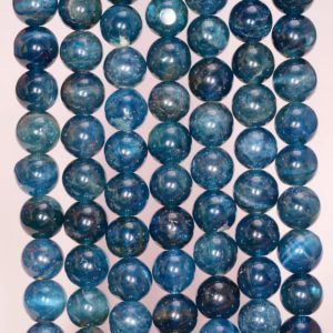 Shop Apatite Round Beads! 6-7mm Apatite Gemstone Grade AAA Dark Blue Round Loose Beads 7 inch Half Strand (80005462-467) | Natural genuine round Apatite beads for beading and jewelry making.  #jewelry #beads #beadedjewelry #diyjewelry #jewelrymaking #beadstore #beading #affiliate #ad