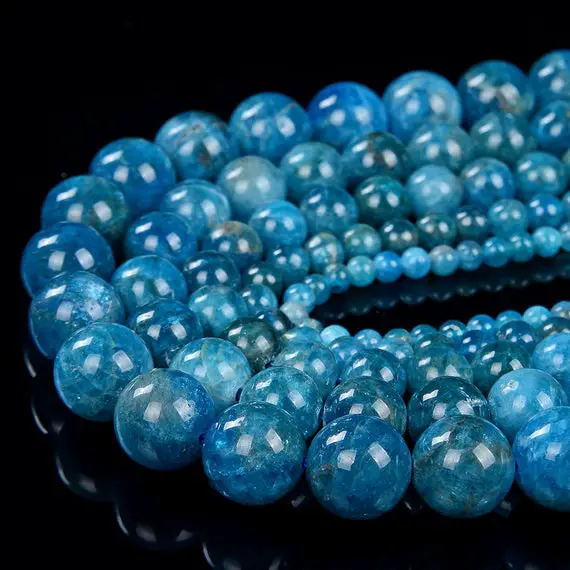 Natural Apatite Gemstone Grade Aa Round 4mm 5mm 6mm 7mm 8mm 9mm 10mm Loose Beads (d26)