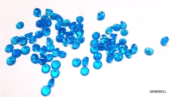 10 Piece 1.5mm Neon Apatite Faceted Round Aaa Quality Gemstone, Neon Apatite Round Faceted Loose Gemstone, Apatite Faceted Loose Gemstone