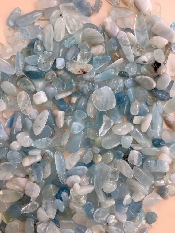 20g Of Aquamarine, Mini Aquamarine Tumbled Stone, Blue Aquamarine, Polished Aquamarine, Mini Tumbled Stone, Tumbled Aquamarine