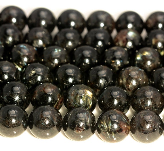 Genuine Natural Black Astrophyllite Gemstone Grade Aaa 6mm 7mm 8mm 10mm Round Loose Beads (a228)